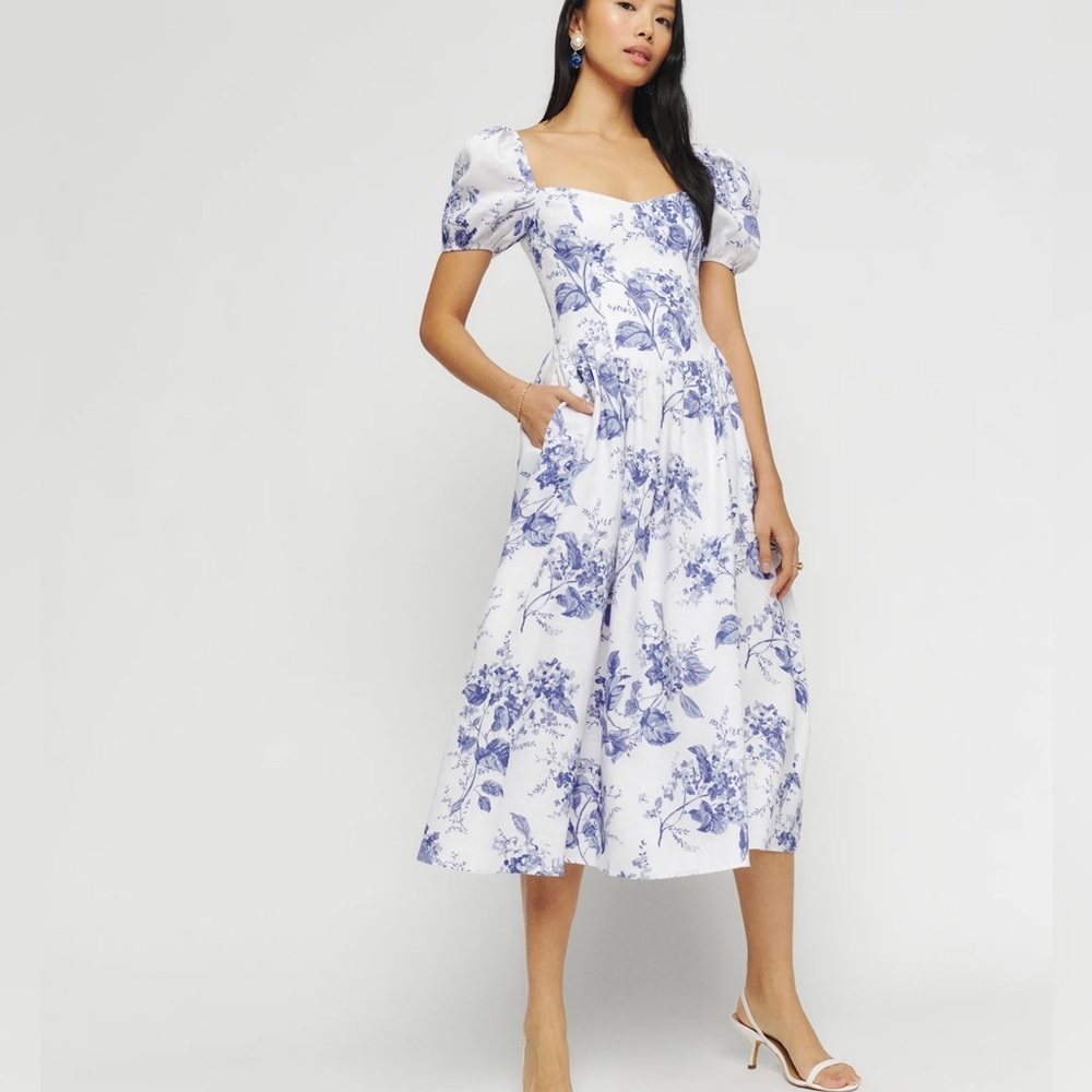 NWT Reformation Davila Linen Dress